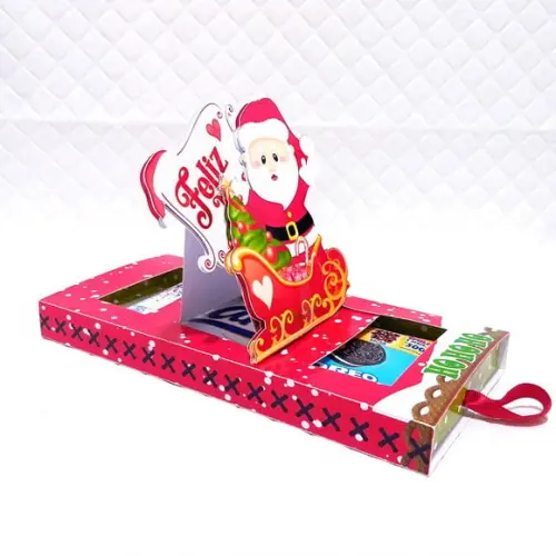 Caixa Cartão Barra de Chocolate Natal - Arquivo Silhouette