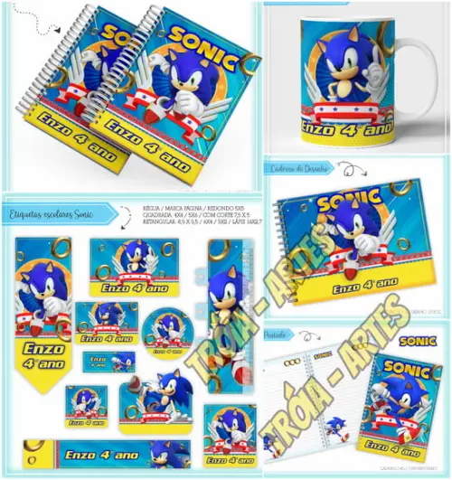 Arquivo Digital Etiquetas e Agenda Escolar Sonic