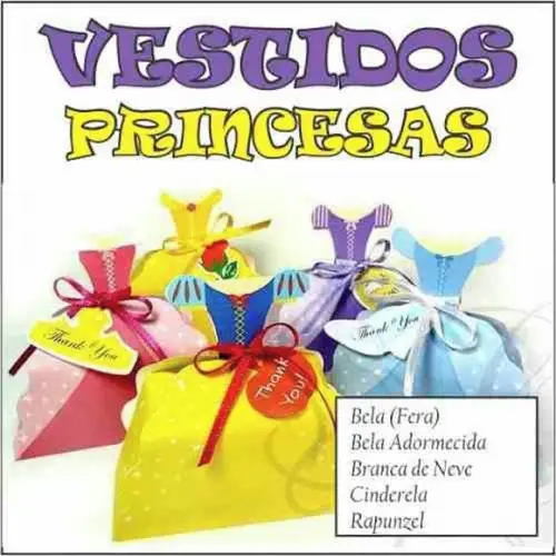 Arquivo Digital Caixa Vestidos Princesas Disney