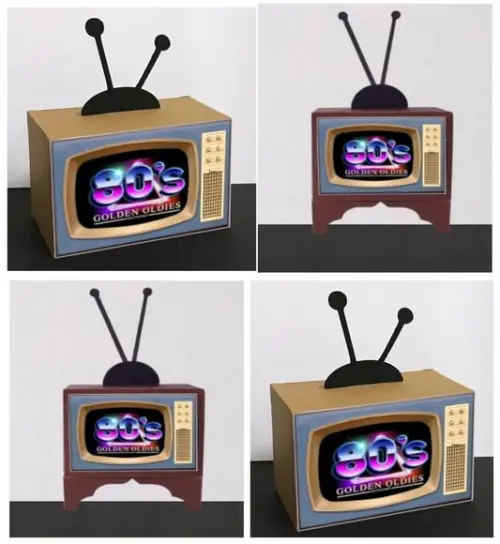 Caixinha Tv Retrô Vintage Anos 80 Arquivo Silhouette