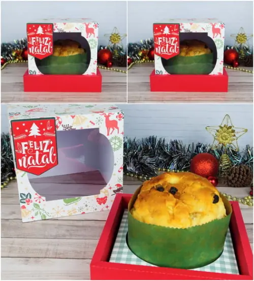 Arquivo Studio Caixa Panetone 400g e 500g Natal