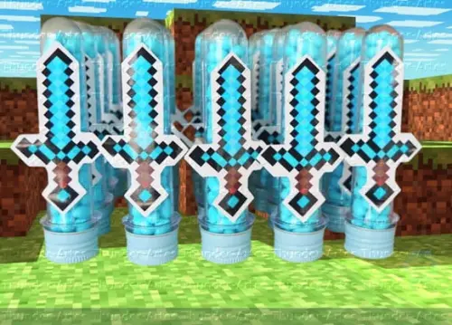 Arquivo Silhouette Aplique Tubete Espada Minecraft