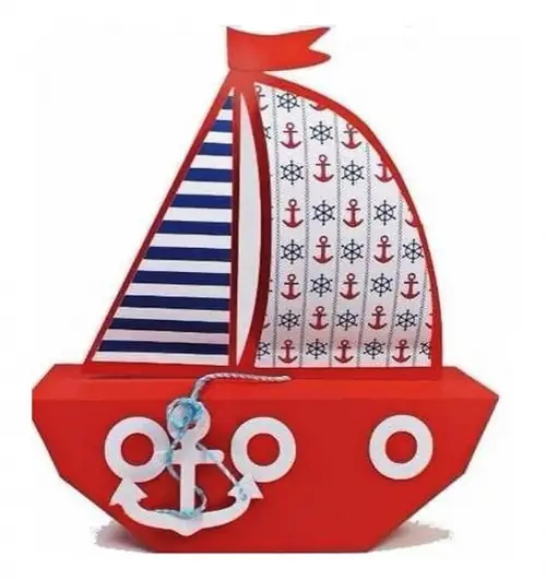Arquivo de Corte Silhouette Caixa Barco a Vela