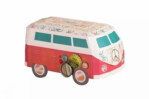 Arquivo de Corte Carro Kombi Perua 3d Praia