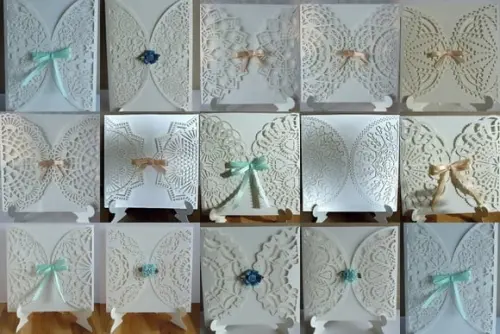Kit 50 Convites Casamento Rendado Arquivo Silhouett