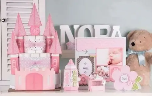 Arquivo Silhouette Kit Chá De Bebê Fralda Svg