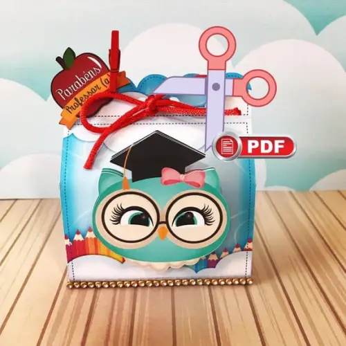 Arquivo em pdf Sacolinha Porta 1 Bombom Professores