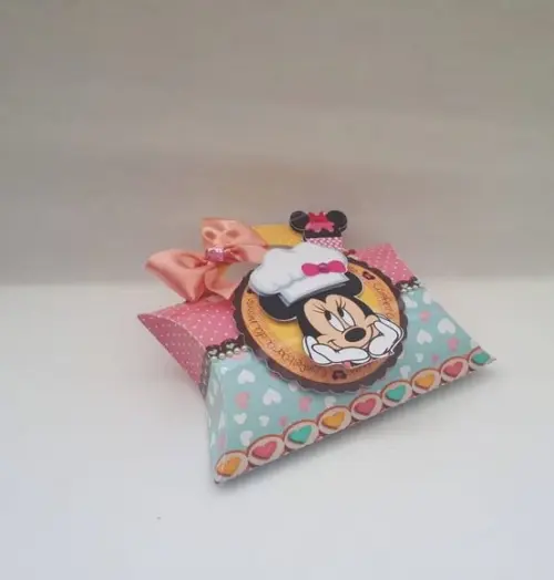 Arquivo de Corte Caixa Almofada Alça Minnie Confeitaria