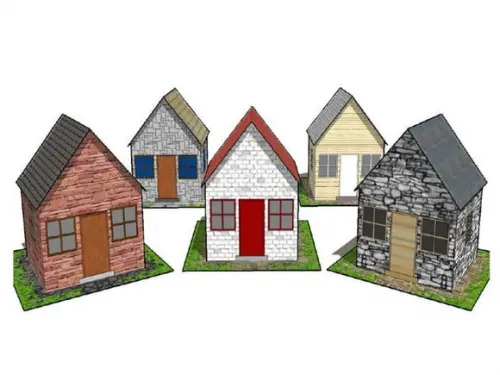 Arquivo pdf Papercraft Miniaturas Casinhas 3d