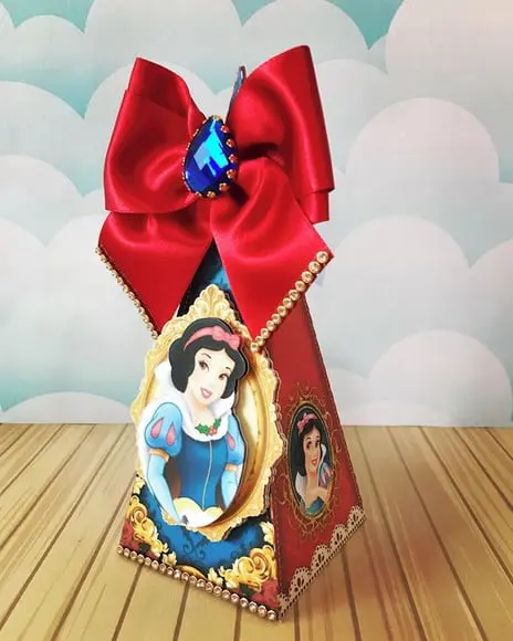 Arquivo Silhouette Caixinha Cone Piramide Branca de Neve