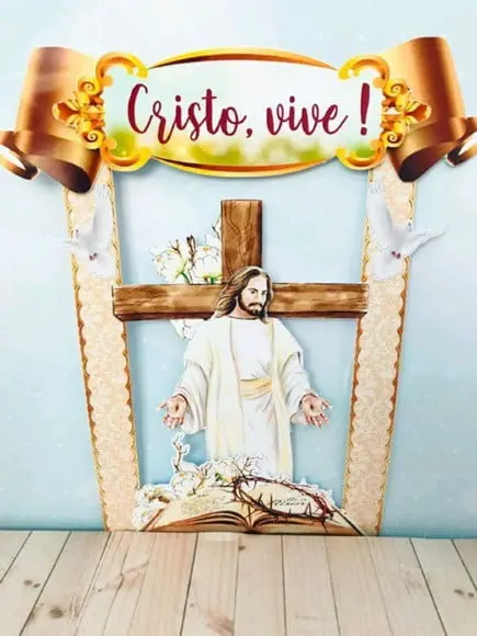 Arquivo Silhouette Topo de bolo Jesus Cristo Vive