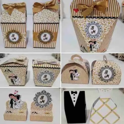 Arquivo Silhouette Kit Casamento Dourado