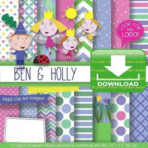 Kit Papel Digital Ben E Holly