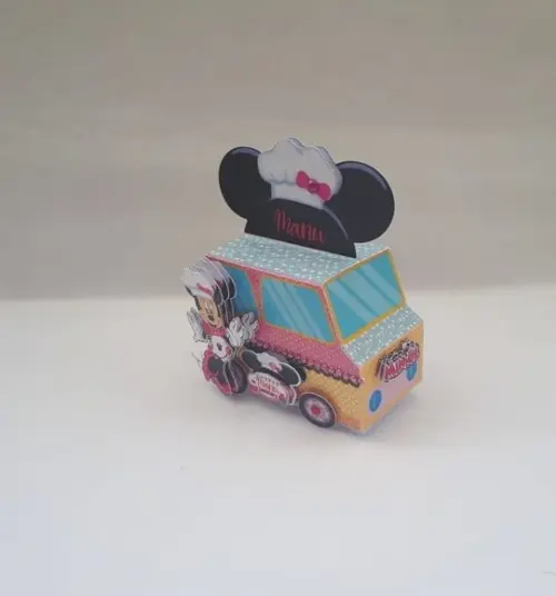 Arquivo De Corte Caixa Trailer Carro Confeitaria Minnie