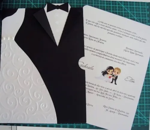 Arquivo Silhouette Envelope Convite Casamento Noivos