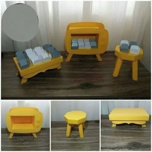 Arquivo Silhouette Tv 3d Banqueta Bandeja