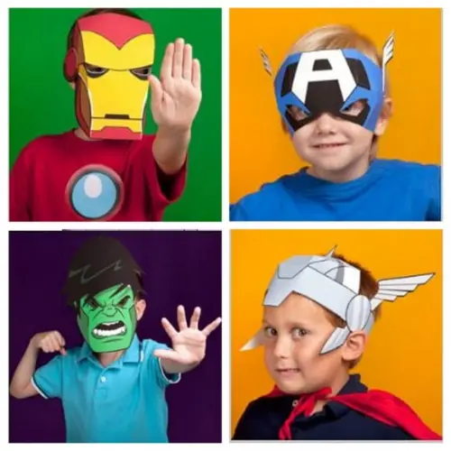 Arquivo Silhouette Máscara Infantil Super-heróis Crianças
