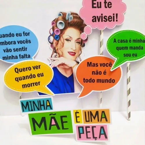 Arquivo Silhouette Topo de Bolo Minha Mãe É Uma Peça