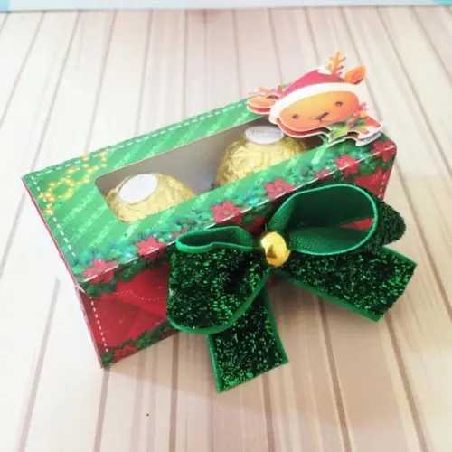 Molde para Corte Caixa para 2 Doces Natal
