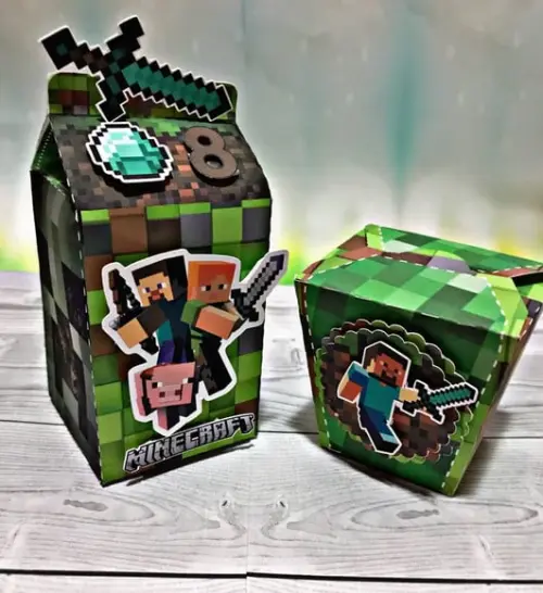 Arquivo Silhouette Caixa Sushi Caixa Milk Minecraft