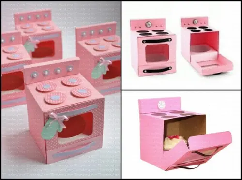 Arquivo de Corte Fogão Caixa para Cupcake 2 Moldes