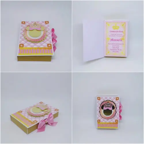 Arquivo Studio Convite Infantil Minnie Rosa Realeza