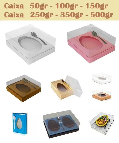 Arquivo Caixa Ovo de Colher 50 100 150 250gr Tampa Acetato