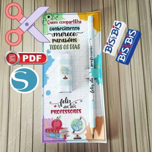 Arquivo pdf e Studio Cartão Bis e Lápis Dia dos Professores