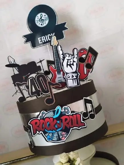 Arquivo Silhouette Topo de Bolo Musica Rock And Roll