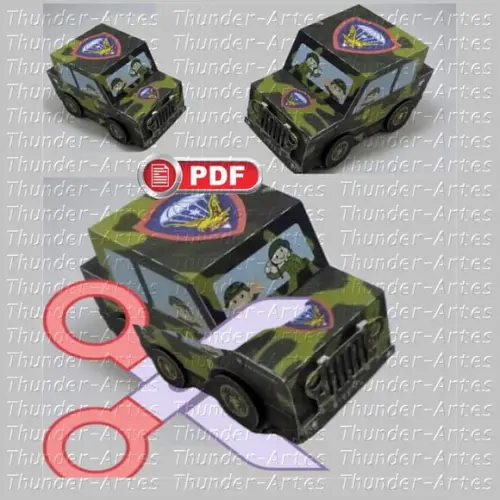Arquivo pdf Carro Jeep Exército - Corte Tesoura