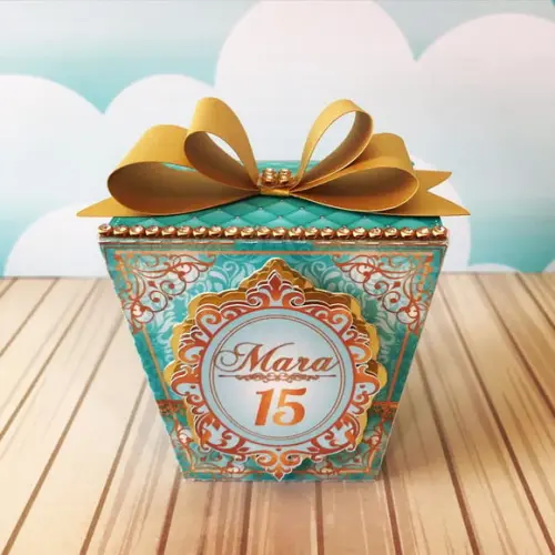 Molde para Corte Caixa Sushi Debutante 15 Anos Luxo