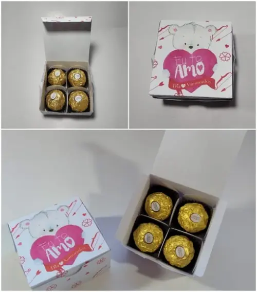 Arquivo Silhouette Caixinha 4 Doces Dia Dos Namorados