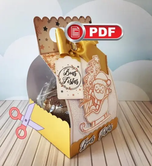 Arquivo pdf Porta Panetone 400g Natal da Mamãe Tesoura