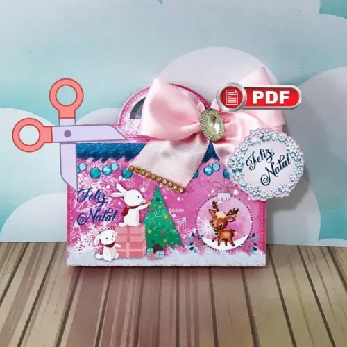 Arquivo pdf Embalagem Kit Kat Natal para Tesourete