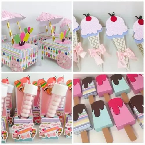 Arquivo Silhouette Kit Festinha Infantil Tema Sorvetes