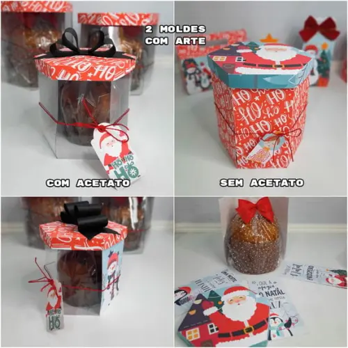 Arquivo Silhouette Caixa Panetone 500g Acetato Natal
