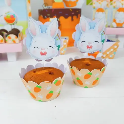 Arquivo Silhouette Forminha e Topo Cupcake Pascoa Infantil