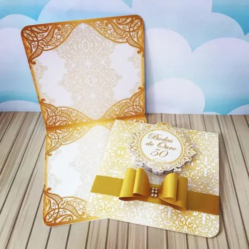 Arquivo Silhouette Convite Bodas de Ouro