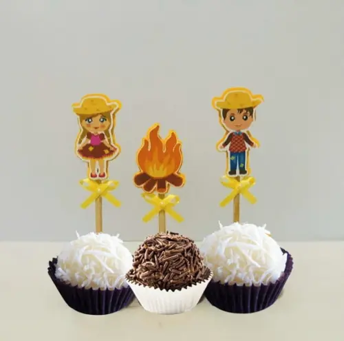 Arquivo Silhouette Topper Beijinho Brigadeiro Festa junina