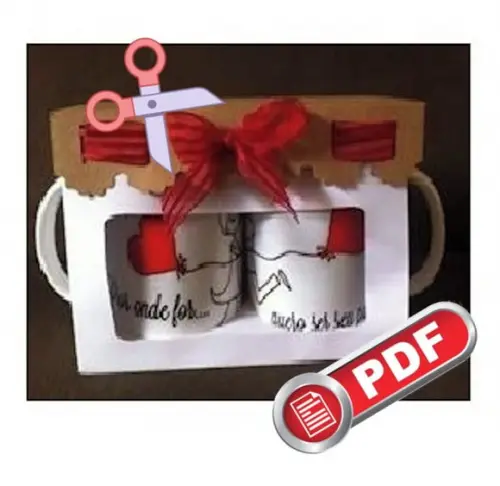 Arquivo pdf Caixa para Caneca Dupla - Corte Tesoura
