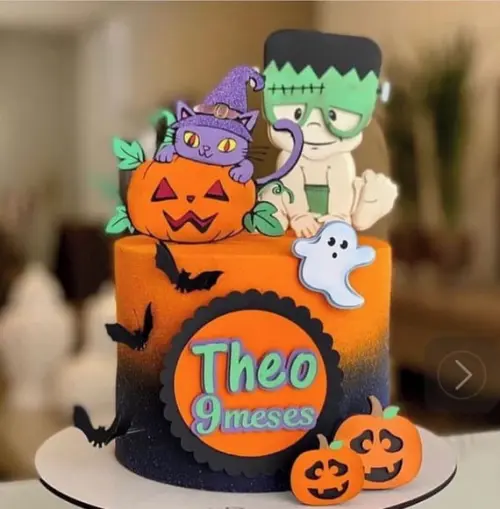 Topo de Bolo Camadas Halloween Frankenstein Cute 1 Arquivo