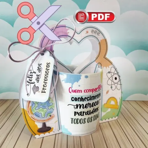 Arquivo em pdf Sacolinha Porta Caneca Dia dos Professores