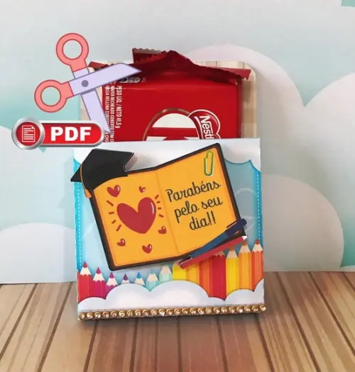Arquivo em pdf Porta Kit Kat Dia dos Professores