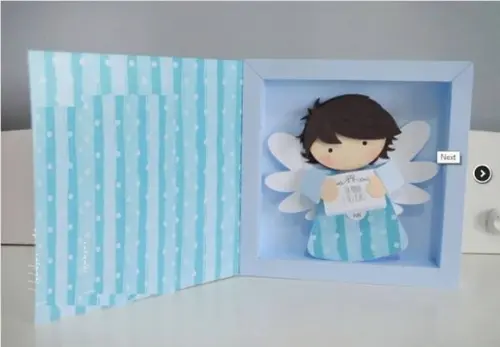Arquivo Silhouette Convite Batizado Anjo (Menino)