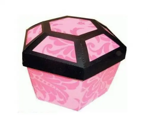 Arquivo de Corte Silhouette Caixa hexagonal Diamante