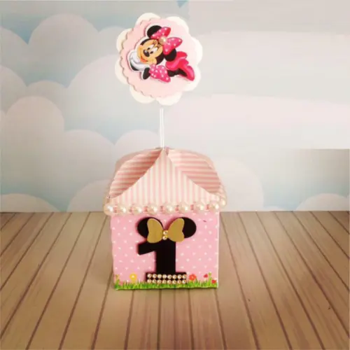 Arquivo Silhouette Caixa Centro Mesa Minnie Quadro Lados