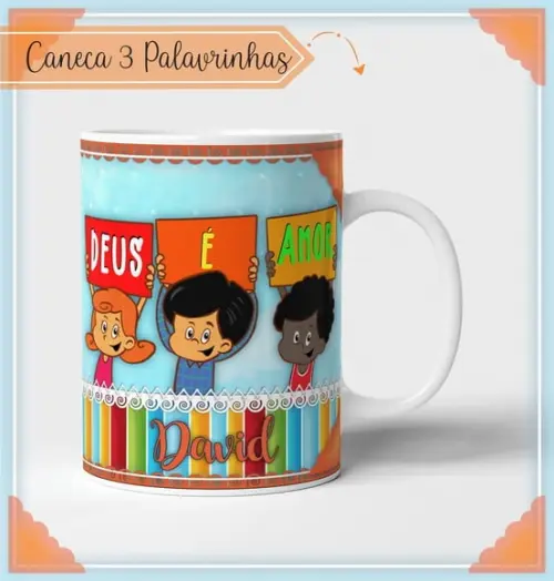 Estampa para Canecas 3 Palavrinhas PDF PNG