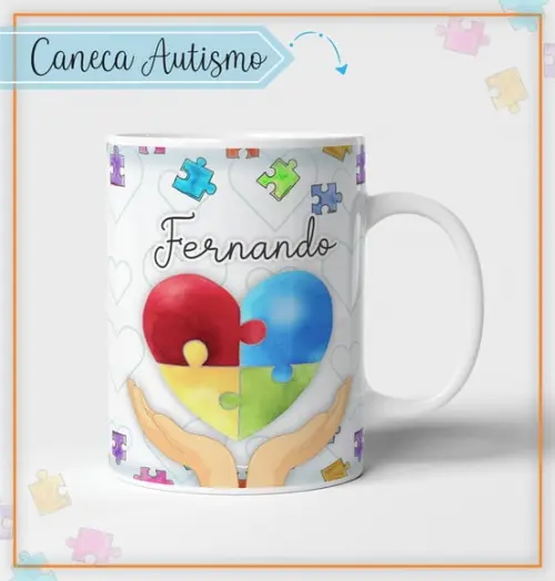 Estampa para Canecas Autismo PDF PNG