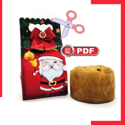 Embalagem para Panetone 500gr Natal Molde para Corte pdf
