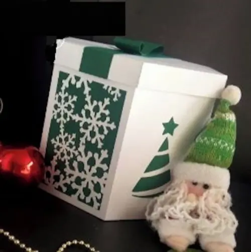 Arquivo Silhouette Caixa Vazada Mini panetone 500g Natal